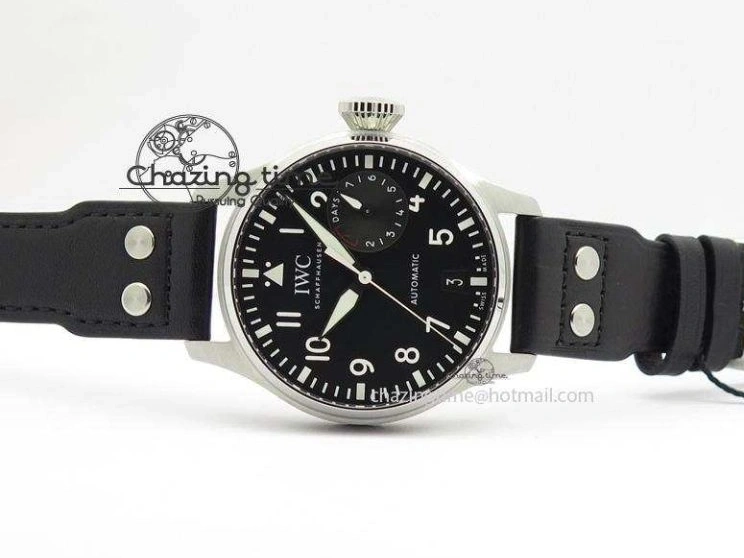 MIROTIME 0218 GoodFit Big Pilot Real PR IW500912 ZF Best Edition Black Dial On Black Leather Strap A 7287